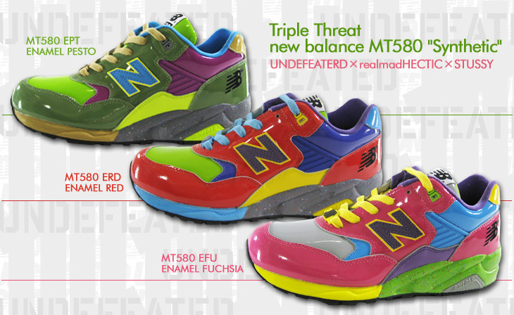 Triple Threat new balance MT580 "Synthetic"/ UNDEFEATED~realmadHECTIC~STUSSY