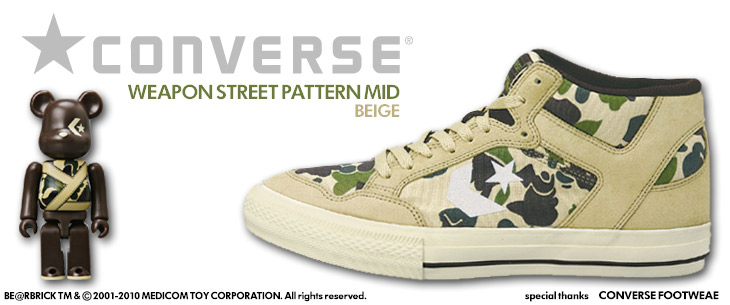 CONVERSE WEAPON STREET PATTERN MID / CHEVRON & STAR & BE＠RBRICK