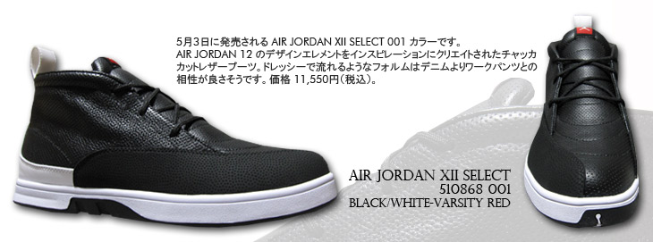 AIR JORDAN XII SELECT　001 カラー