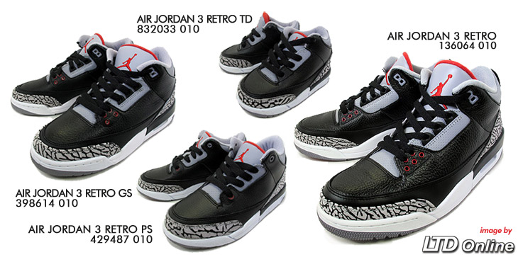 AIR JORDAN 3 RETRO / AIR JORDAN 3 RETRO GS、PS、TD