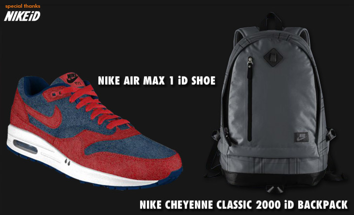 NIKE AIR MAX 1 iD SHOE & CHEYENNE CLASSIC 2000 iD BACKPACK