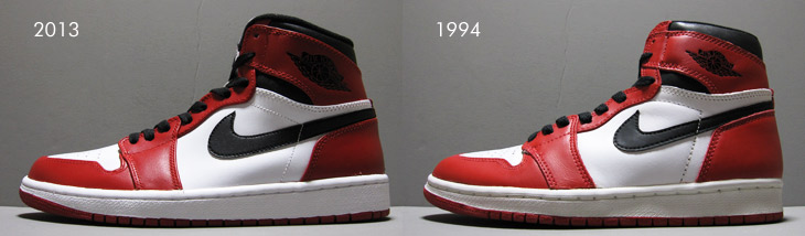 AIR JORDAN 1 -Ver. 2013　Ver.1994 比較