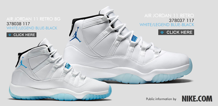 AIR JORDAN 11 RETRO | 378037-117 & AIR JORDAN 11 RETRO BG | 378038-117