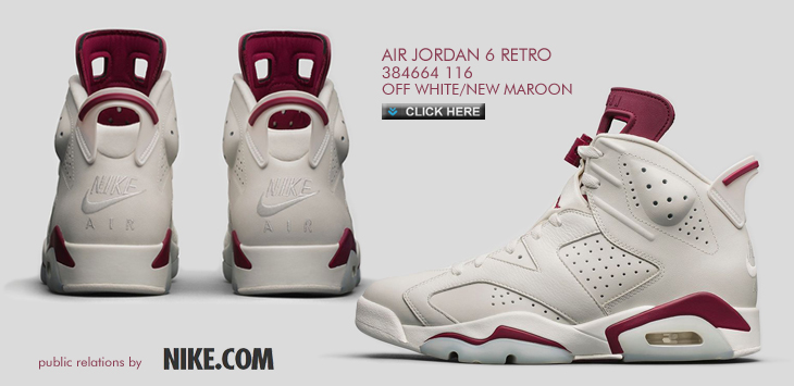 AIR JORDAN 6 RETRO "MAROON" | 384664-116