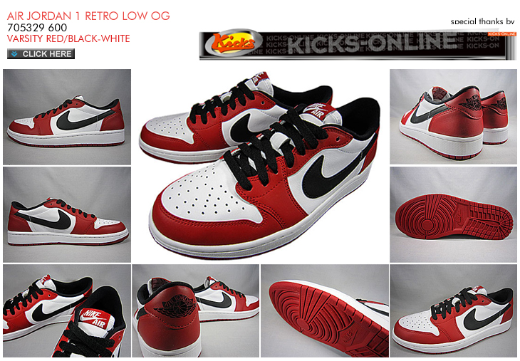 AIR JORDAN 1 RETRO LOW OG "CHICAGO" | 705329-600