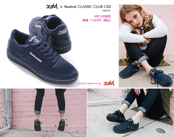 X-girl× Reebok CLASSIC CLUB C 85