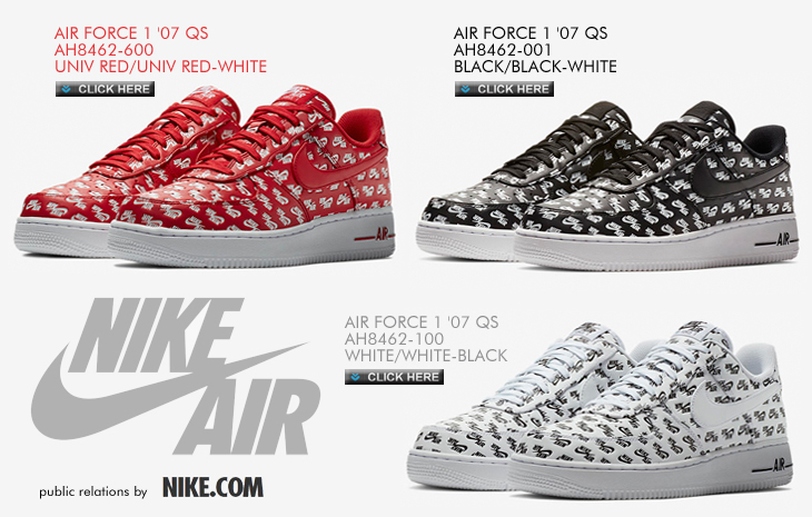 AIR FORCE 1 '07 QS | AH8462-001 | AH8462-100 | AH8462-600