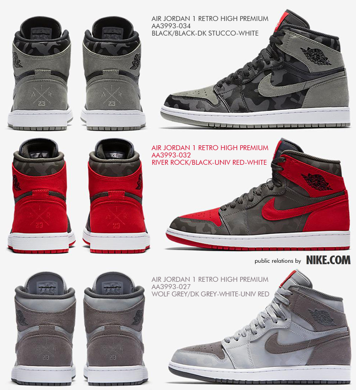 AIR JORDAN 1 RETRO HIGH PREMIUM | AA3993-034 | AA3993-032 | AA3993-027