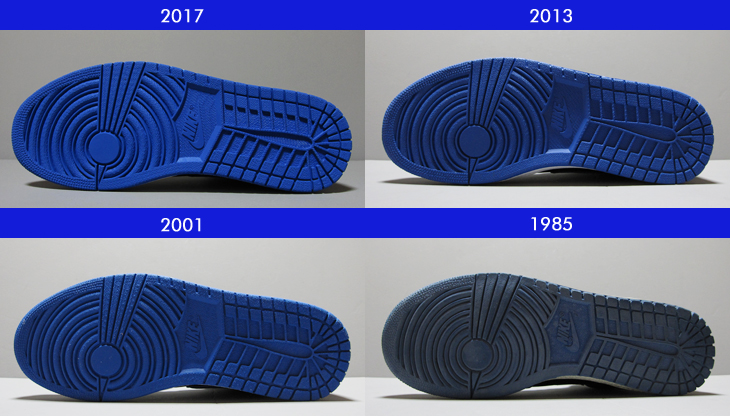 AIR JORDAN 1 ROYAL 比較｜Ver. 2017｜Ver. 2013｜Ver.2001｜Ver.1985