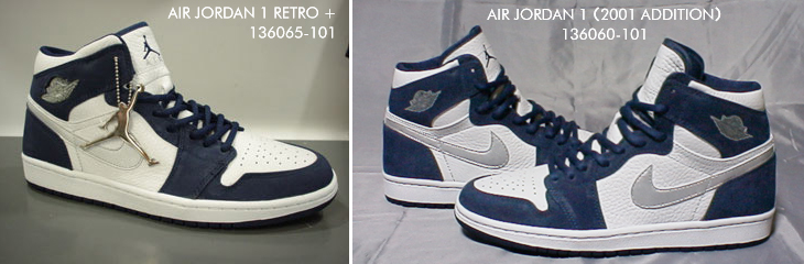 AIR JORDAN 1 （2001 ADDITION）| 136060-101　AIR JORDAN 1 RETRO + | 136065-101